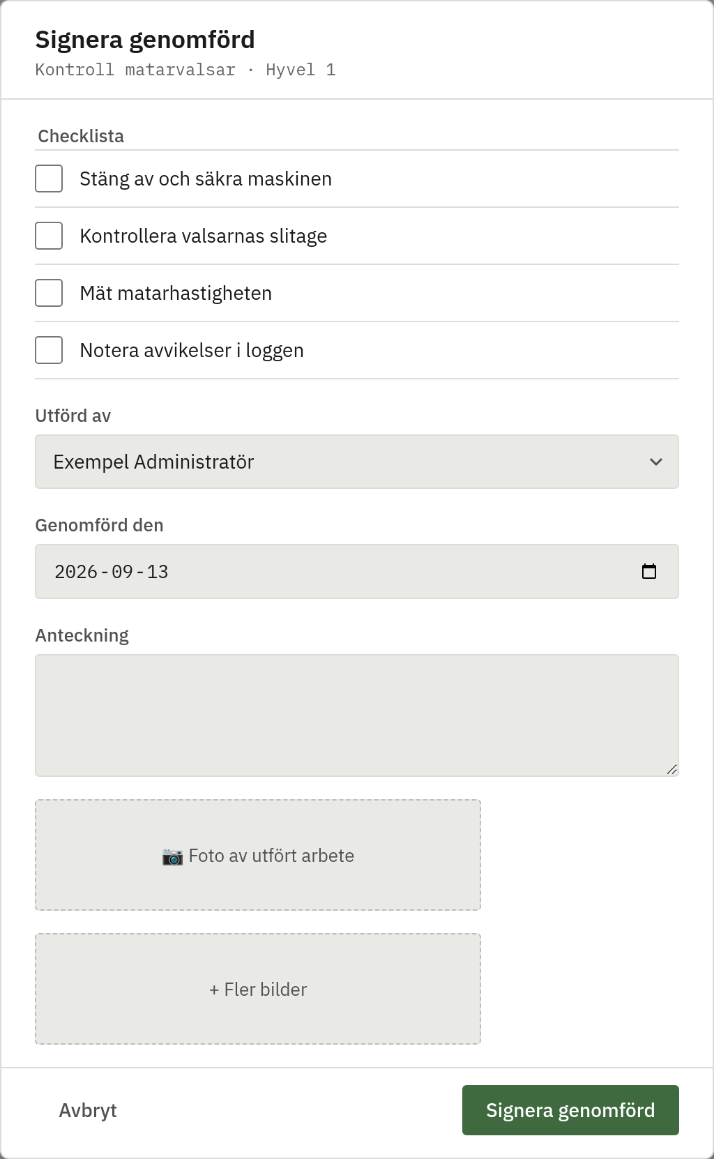 Skärmbild av Signering på delad surfplatta